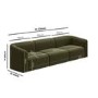 Moss Green Velvet Modular 4-Seater Sofa - Laine 
