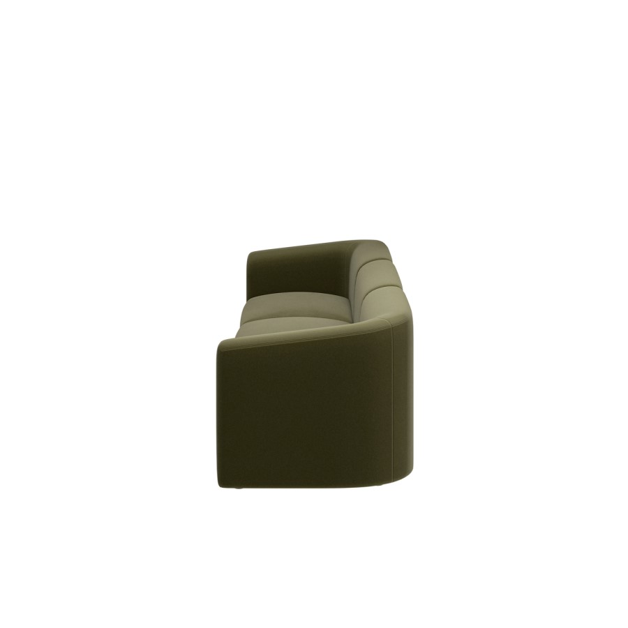 Moss Green Velvet Modular 4-Seater Sofa - Laine 