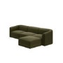 Large Olive Green Velvet Curved Modular 4 Seater Chaise Corner Sofa - Laine