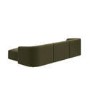 Large Olive Green Velvet Curved Modular 4 Seater Chaise Corner Sofa - Laine