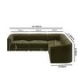 Large Olive Green Velvet Curved Modular 5 Seater Corner Sofa - Laine