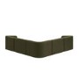 Large Olive Green Velvet Curved Modular 5 Seater Corner Sofa - Laine