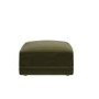 Moss Green Velvet Footstool - Laine