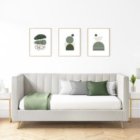 GRADE A1 - Light Grey Velvet Single Day Bed with Scandi Styling - Lennox