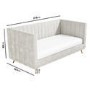 GRADE A1 - Light Grey Velvet Single Day Bed with Scandi Styling - Lennox