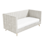 GRADE A1 - Light Grey Velvet Single Day Bed with Scandi Styling - Lennox