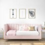 Single Day Bed Sofa in Pink Velvet - Lennox