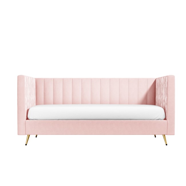 Single Day Bed Sofa in Pink Velvet - Lennox