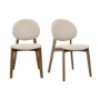 GRADE A2 - Set of 2 Beige Upholstered Dining Chairs with Dark Wood Legs - Leona