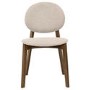 Set of 2 Cream Upholstered Dining Chairs with Dark Wood Legs - Leona