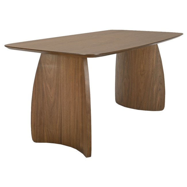 Walnut Curved Leg Dining Table - Seats 4 - 6 - Leona