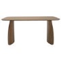Rectangular Walnut Curved Leg Dining Table Set with 4 Cream Upholstered Chairs - Seats 4 - Leona