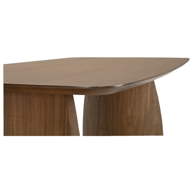 Walnut Curved Leg Dining Table - Seats 4 - 6 - Leona