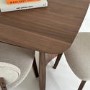 Large Walnut Curved Leg Dining Table - Seats 6 - 8 - Leona