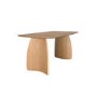 Oak Curved Leg Dining Table Set with 4 Cream Upholstered Dining Chairs - Seats 4 - Leona