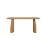 Oak Curved Leg Dining Table Set with 4 Cream Upholstered Dining Chairs - Seats 4 - Leona