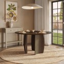 LOA006 Round Walnut Curved Leg Dining Table - Seats 6 - Leona