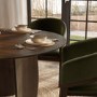 Round Walnut Curved Leg Dining Table - Seats 6 - Leona