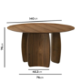 Round Walnut Curved Leg Dining Table - Seats 6 - Leona