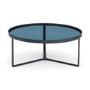 Small Round Black Smoked Glass Coffee Table - Loft - Julian Bowen