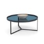 Small Round Black Smoked Glass Coffee Table - Loft - Julian Bowen
