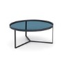 Small Round Black Smoked Glass Coffee Table - Loft - Julian Bowen