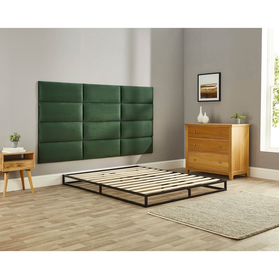 Black Metal Small Double Platform Loft Bed - Aspire