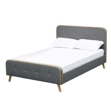 Double 4ft6 Bed Frame Furniture123, Lpd Mayfair 4ft6 Double Grey Upholstered Fabric Tv Bed Frame