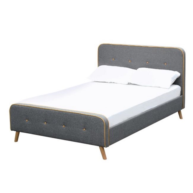 LPD Loft Double Retro Style Bed Frame in Grey