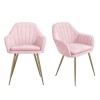 GRADE A1 - Pink Velvet Tub Chairs with Gold Legs - Set of 2 - Logan