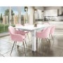 Set of 2 Pink Velvet Dining Tub Chairs with Gold Legs - Logan