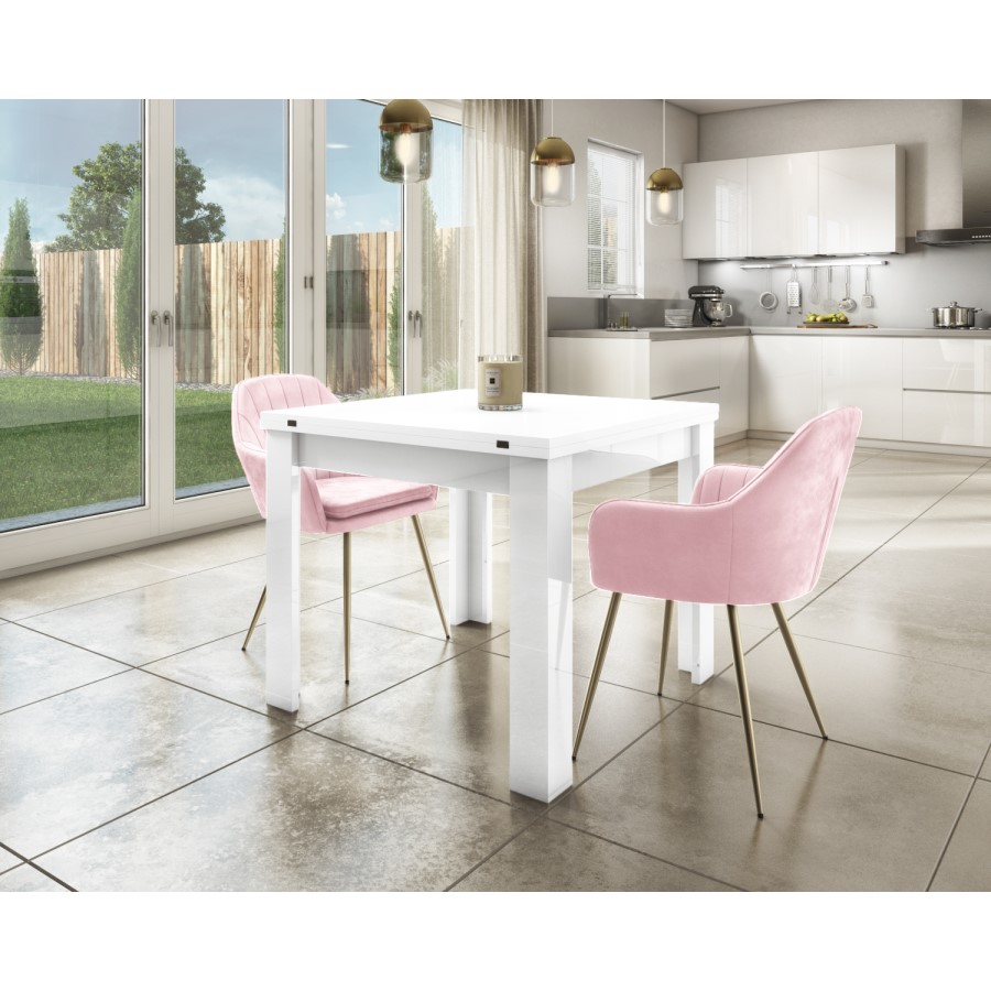 GRADE A2 - Pink Velvet Tub Chairs with Gold Legs - Set of 2 - Logan