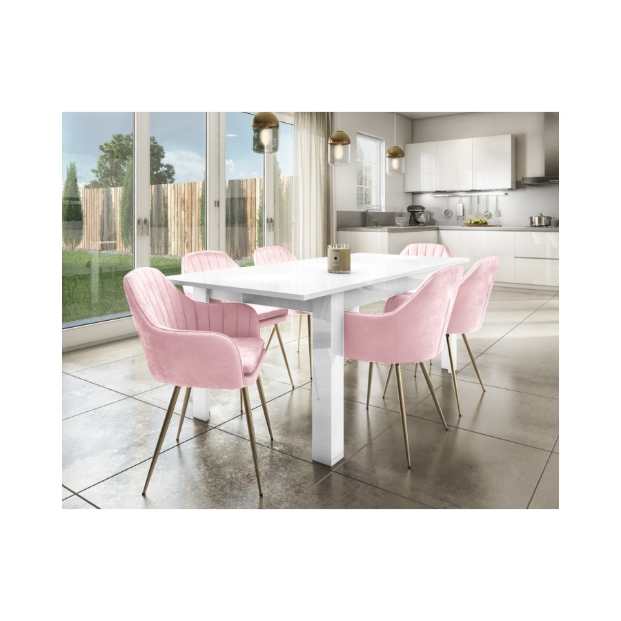 GRADE A2 - Pink Velvet Tub Chairs with Gold Legs - Set of 2 - Logan