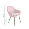 GRADE A1 - Pink Velvet Tub Chairs with Gold Legs - Set of 2 - Logan