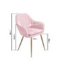 Set of 2 Pink Velvet Dining Tub Chairs with Gold Legs - Logan