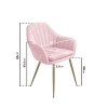 Set of 2 Pink Velvet Dining Tub Chairs with Gold Legs - Logan
