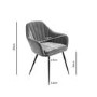 GRADE A2 - Grey Velvet Tub Chairs with Black Legs - Set of 2 - Logan