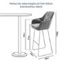 Grey Velvet Bar Stool with Back - 77cm - Logan