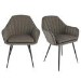 Set of 2 Dove Grey Faux Leather Tub Dining Chairs - Logan