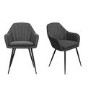 GRADE A2 - Set of 2 Grey Faux Leather Tub Dining Chairs - Logan