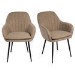 Set of 2 Beige Faux Leather Dining Chairs - Logan
