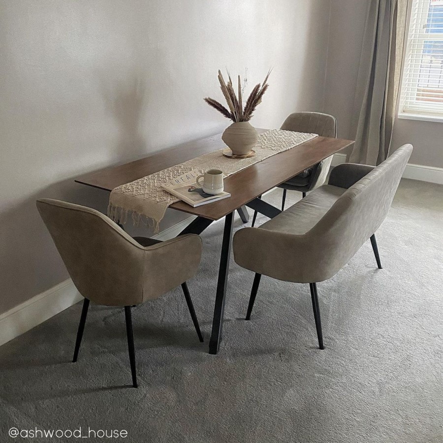 GRADE A2 - Set of 2 Beige Faux Leather Tub Dining Chairs - Logan