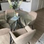 Set of 2 Beige Faux Leather Dining Chairs - Logan