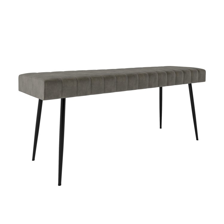 ALMOST PERFECT - Large Dove Grey Faux Leather Dining Bench - Seats 2 - Logan