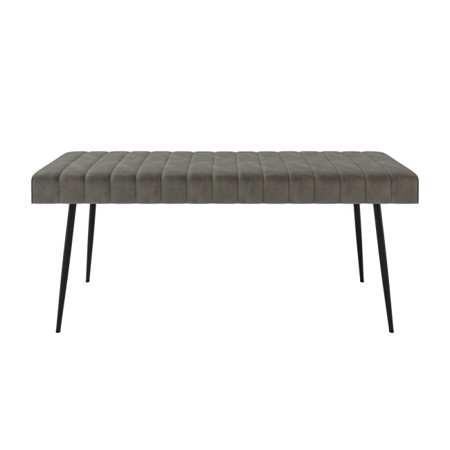 ALMOST PERFECT - Large Dove Grey Faux Leather Dining Bench - Seats 2 - Logan