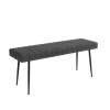 GRADE A1 - Grey Faux Leather Dining Bench with Black Legs - Seats 2 - Logan