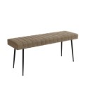 LOG012 Large Beige Faux Leather Dining Bench  -  120cm  -  Seats 2  -  Logan