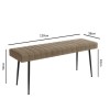 Large Beige Faux Leather Dining Bench - Seats 2 - Logan