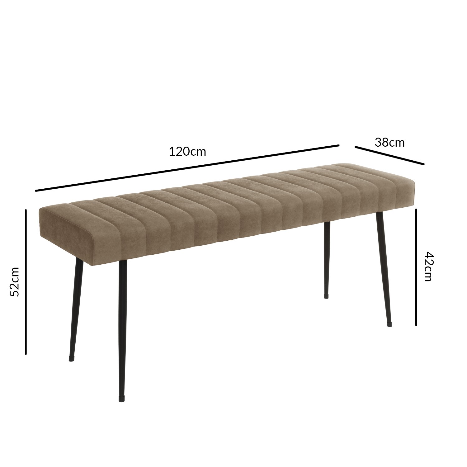 Beige Faux Leather Dining Bench With, Faux Leather Dining Bench