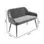 GRADE A1 - Grey Velvet High Back Dining Bench - Seats 2 - Logan